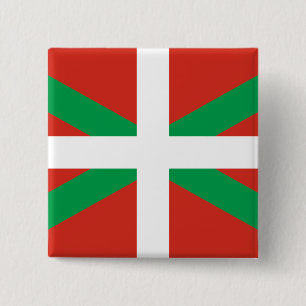 Flagga Baskien Land Knapp