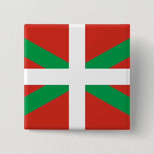 Flagga Baskien Land Knapp (Framsida)
