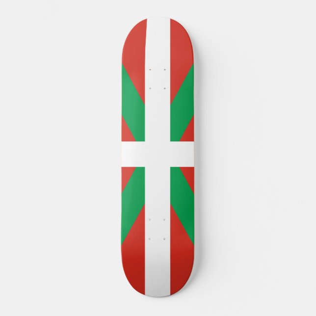 Flagga Baskien Land Mini Skateboard Bräda 18,5 Cm (Framsida)