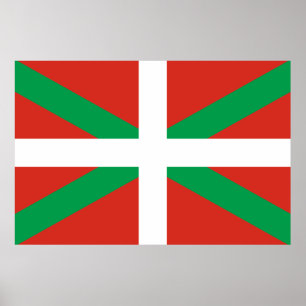 Flagga Baskien Land Poster
