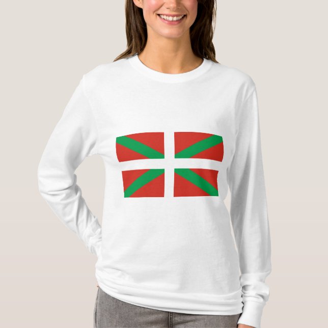 Flagga Baskien Land T Shirt (Framsida)