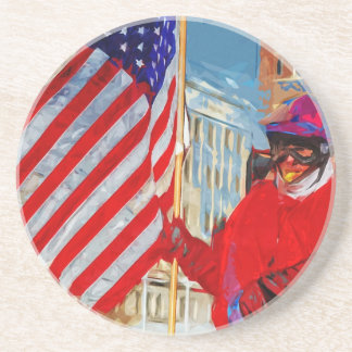 Flagga Bearer on Horseback Underlägg Sandsten