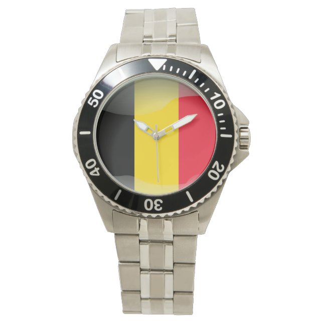 Flagga Belgien Armbandsur (Framsida)