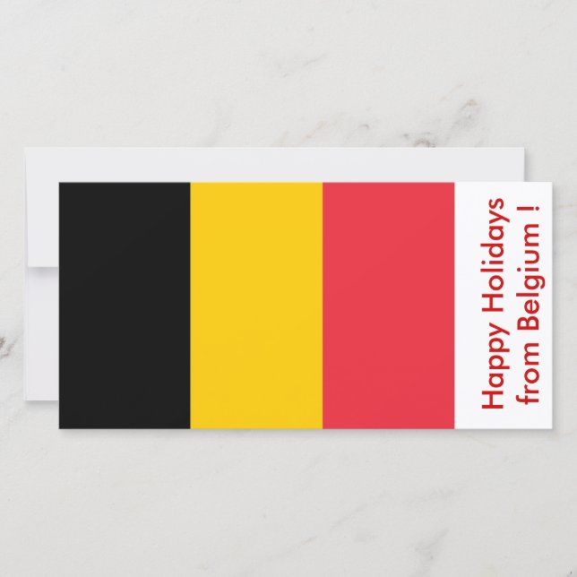 Flagga Belgien, Glad helg från Belgien Julkort (Framsida)
