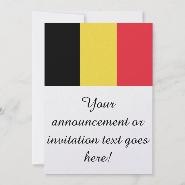 Flagga Belgien Inbjudningar (Framsida)