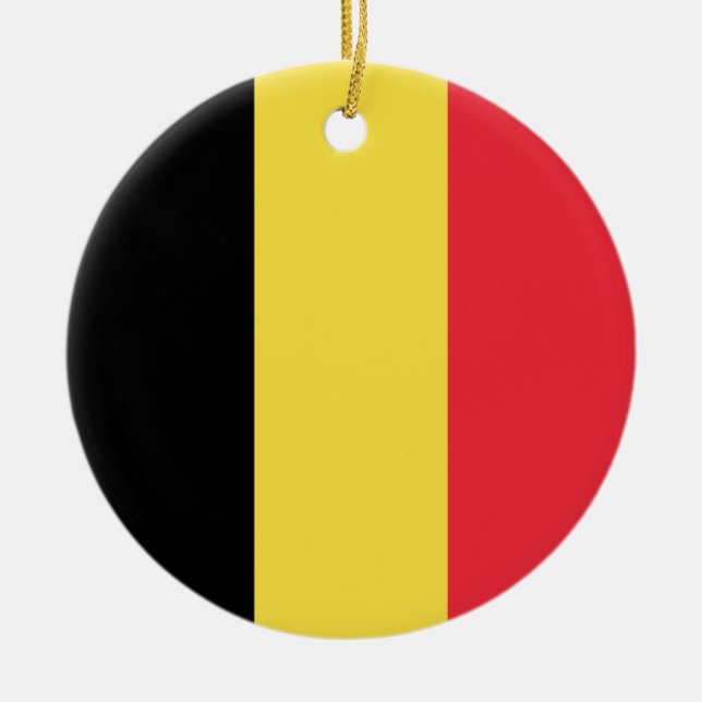 Flagga Belgien Julgransprydnad Keramik (Framsidan)