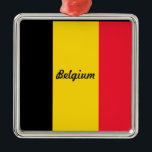 Flagga Belgien Julgransprydnad Metall<br><div class="desc">Flagga av den belgiska julprydnaden</div>