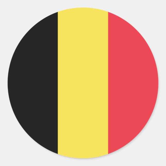 Flagga Belgien Runt Klistermärke (Framsida)