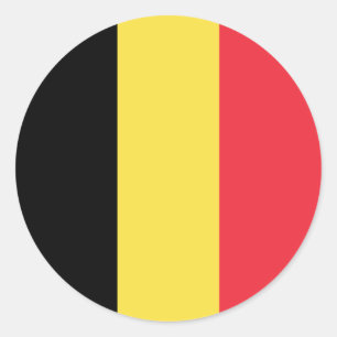 Flagga Belgien Runt Klistermärke
