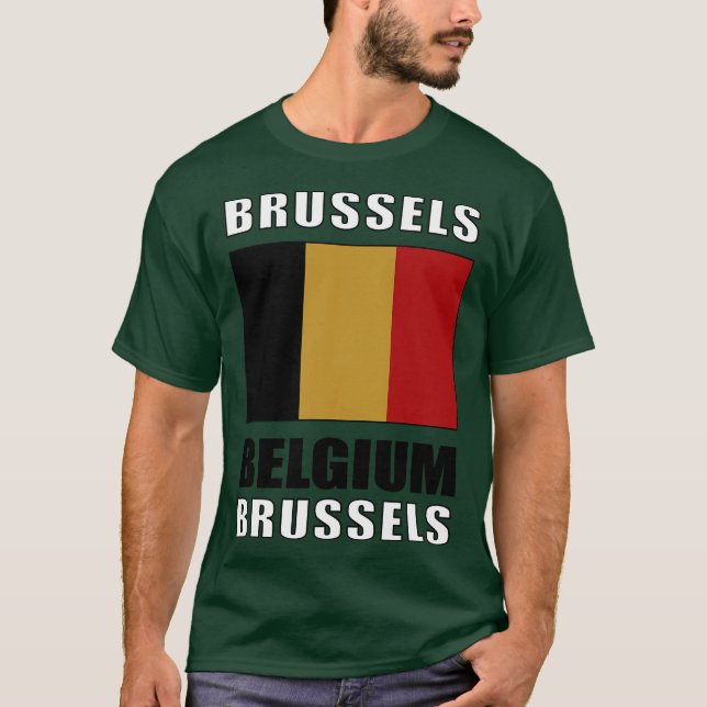 Flagga Belgien T Shirt (Framsida)