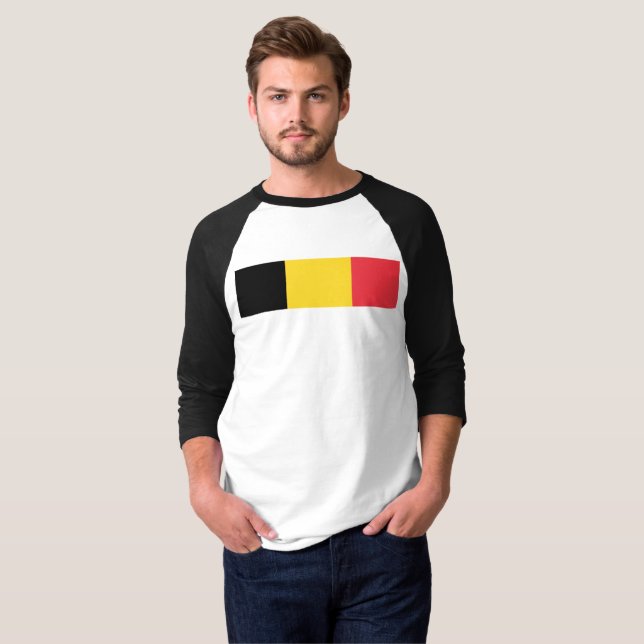 Flagga Belgien T Shirt (Hel framsida)