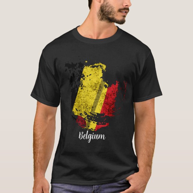 flagga Belgien T Shirt (Framsida)
