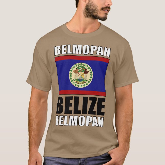 Flagga Belize T Shirt (Framsida)