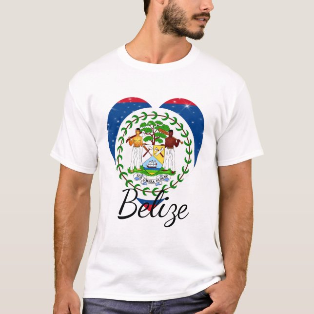 Flagga Belize. T Shirt (Framsida)