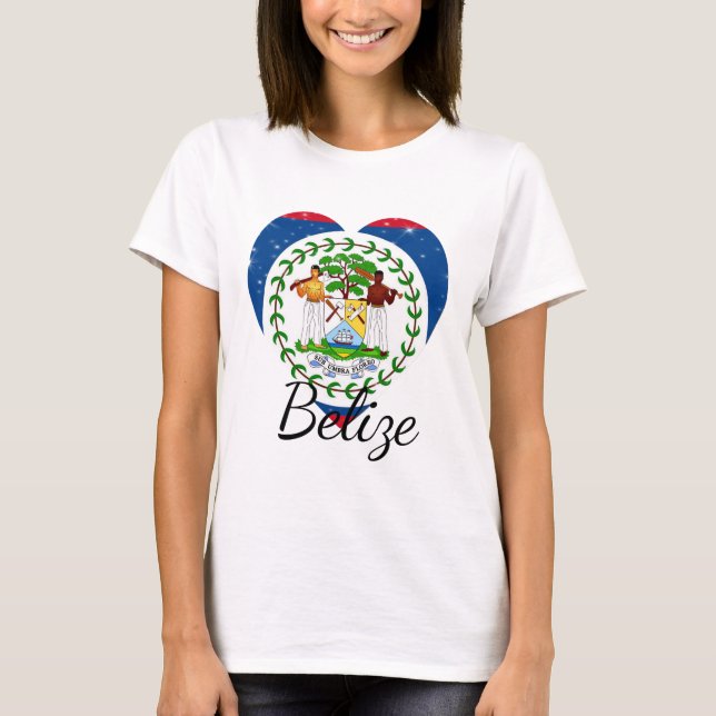 Flagga Belize. T Shirt (Framsida)