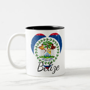 Flagga Belize. Två-Tonad Mugg