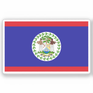 Flagga Belize vinyldekal specialskuren Klistermärken