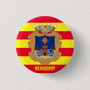Flagga Benidorm - Comunidad Valenciana (ESP) Knapp