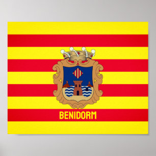 Flagga Benidorm - Comunidad Valenciana (ESP) Poster