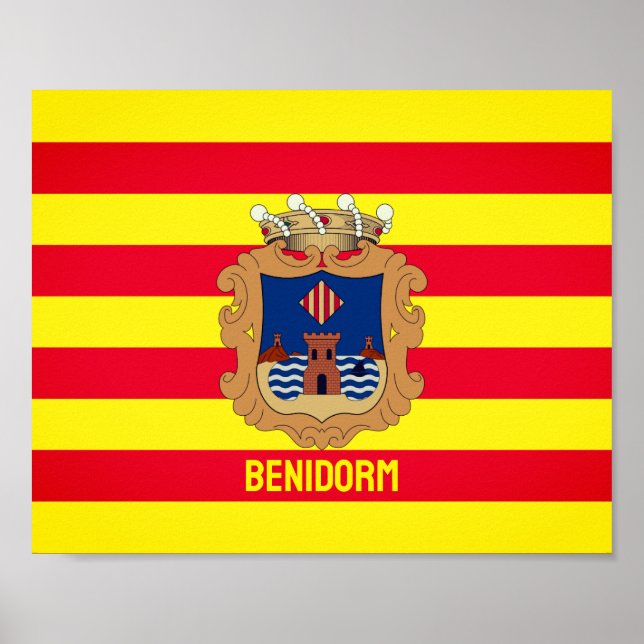 Flagga Benidorm - Comunidad Valenciana (ESP) Poster (Framsidan)