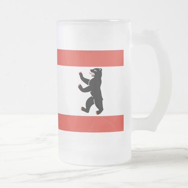 Flagga Berlin Frosted Glass Beer Mugg (Höger)