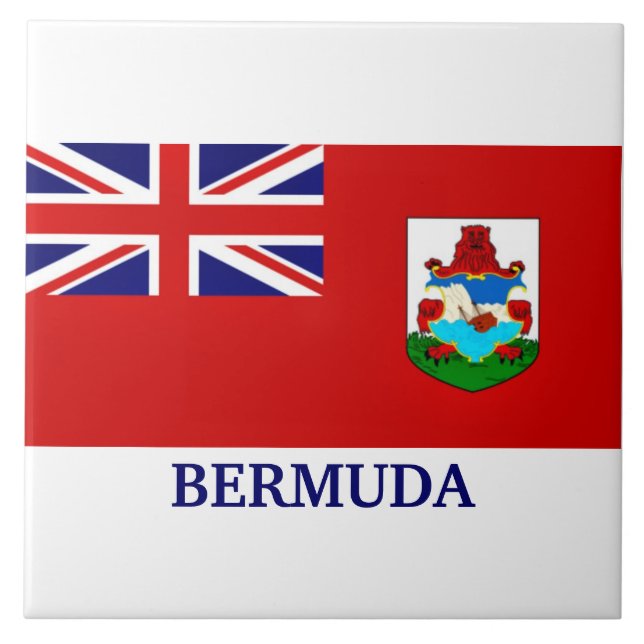 Flagga Bermuda, märkt. Kakelplatta (Framsidan)