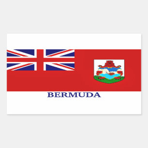 Flagga Bermuda, märkt. Rektangulärt Klistermärke