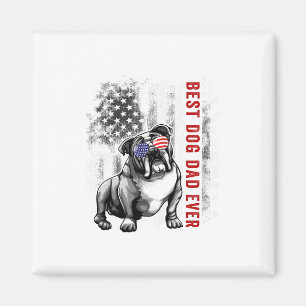 Flagga Best English Bulldog Pappa hela 4 juli Magnet