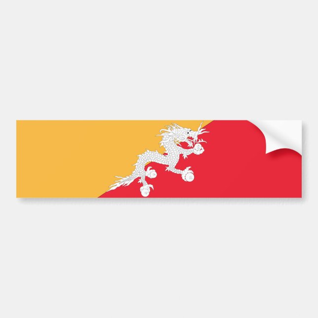 Flagga Bhutan Bildekal (Framsidan)