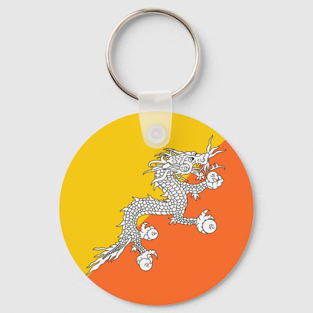 Flagga Bhutan Nyckelring (Framsida)