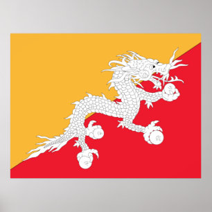 Flagga Bhutan Poster