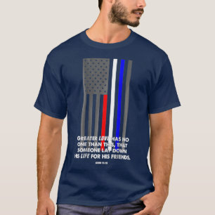 Flagga Bible Verse första svararen för polisvål T Shirt