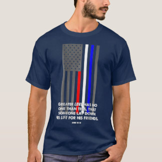 Flagga Bible Verse första svararen för polisvåld E T Shirt