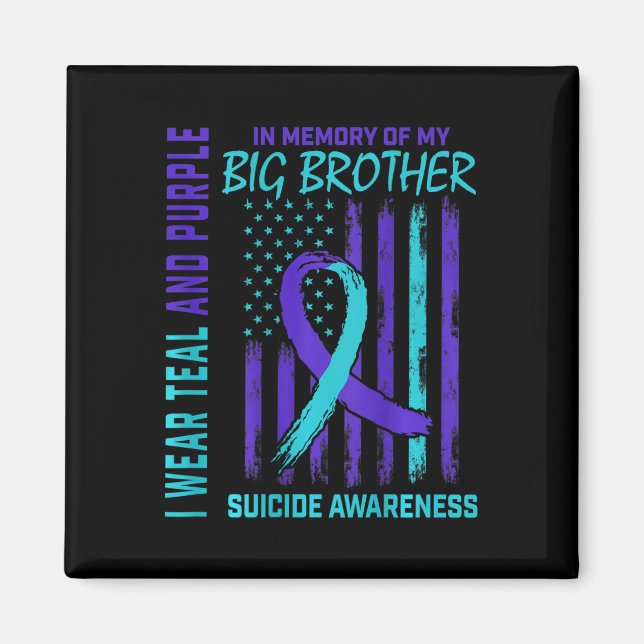 Flagga Big Brother Ck, Lila Suicide Awareness Magnet (Framsidan)