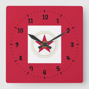 Flagga Birmingham, Alabama Square Wall Clock Fyrkantig Klocka