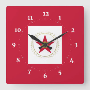 Flagga Birmingham, Alabama Square Wall Clock Fyrkantig Klocka