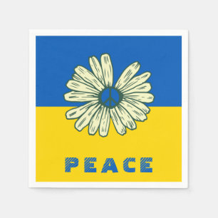 Flagga Blå Gult Peace Solros Pappersservett