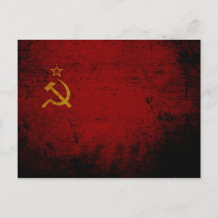 Flagga Black Grunge Sovjetunionen Vykort