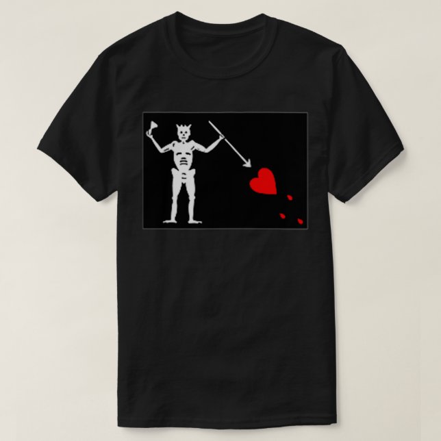 FLAGGA BLACKBEARD JOLLY ROGER PIRAT FLAGGA  T SHIRT (Design framsida)
