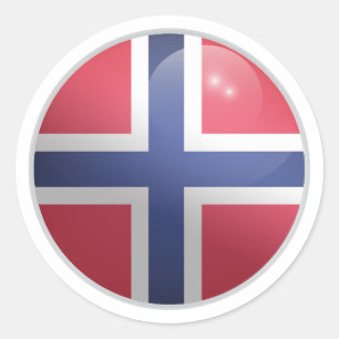 Flagga Blanka cirkel för norge Runt Klistermärke