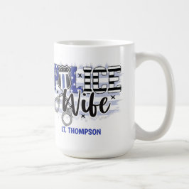 Flagga Blue Line för personligens polisbricka Kaffemugg