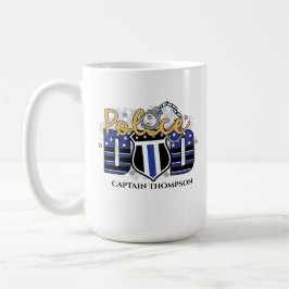Flagga Blue Line för polisbricka för personlig Kaffemugg
