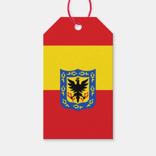 Flagga Bogota, Colombia Gift Märkres Presentetikett (Framsidan)