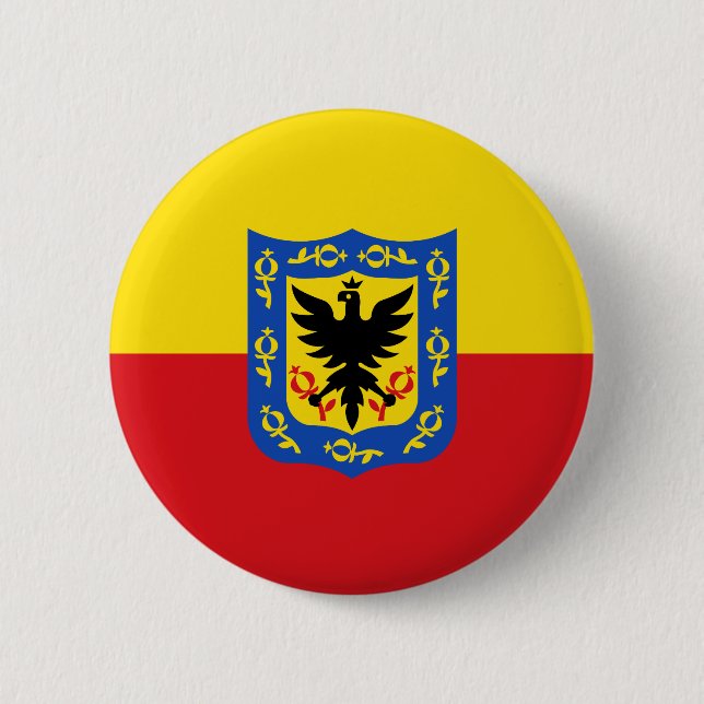 Flagga Bogota, Colombias Pinback Button Knapp (Framsida)