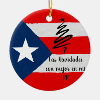 flagga Boricua Puerto Rico Julgransprydnad Keramik