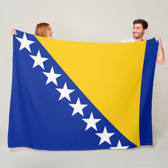 Flagga Bosnien och Hercegovina Fleecefilt (På plats)
