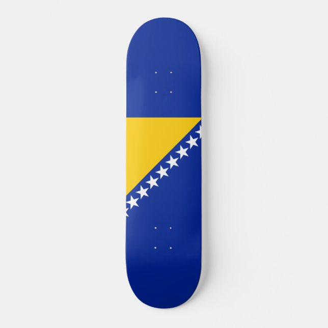 Flagga Bosnien och Hercegovina Mini Skateboard Bräda 18,5 Cm (Framsida)