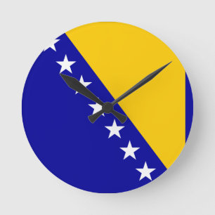 Flagga Bosnien och Hercegovina Rund Klocka