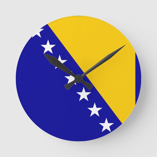 Flagga Bosnien och Hercegovina Rund Klocka (Framsida)