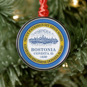 Flagga Boston (Massachusetts) Ceramic Orname Julgransprydnad Metall